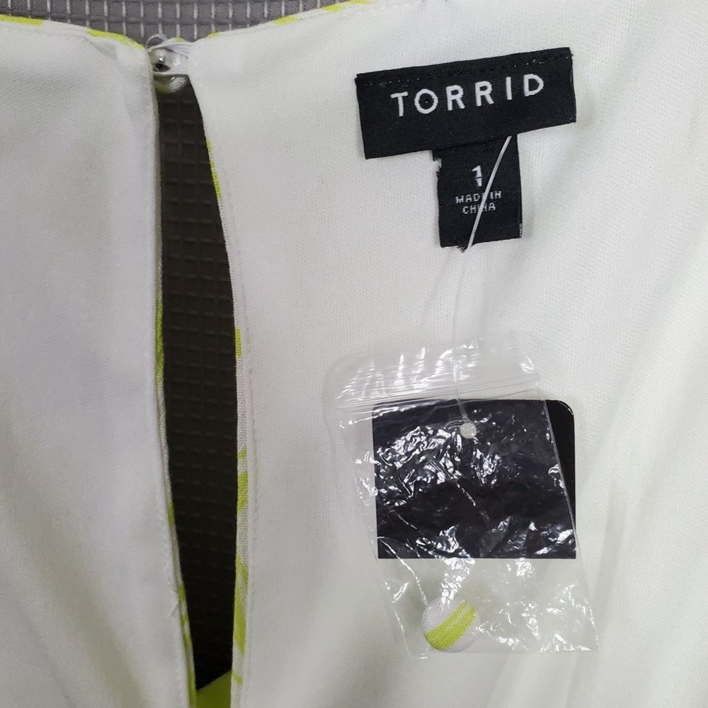 Torrid NWT Size 1X 14/16 Dress Gauze Ruffle Wide Waistband Pockets Pullover - Picture 4 of 14